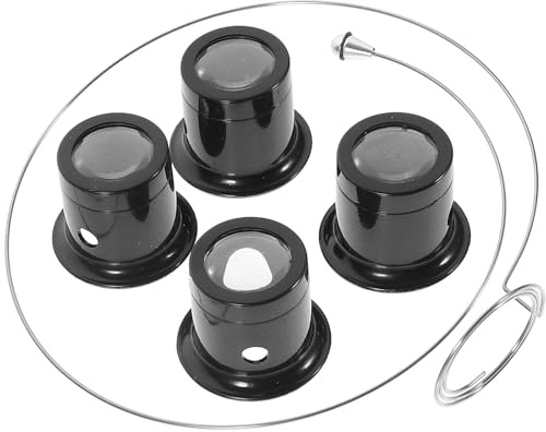 Healvian Loupe de Réparation de Montres 10X Set de 4 Loupes Oculaires Anneau Métallique Outil Professionnel pour Horlogers et Bijoutiers Usage Précis pour Inspection Couleur Aléatoire