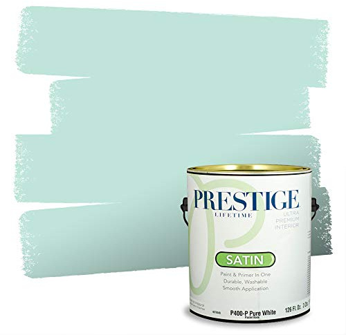 PRESTIGE Paints Interior Paint and Primer In One, 1-Gallon, Satin, Comparable Match of Sherwin Williams* Waterfall*
