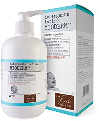Fiocchi di Riso - Detergente íntimo MIODERM - 240 ml - CAMBIO PANNOLINO - Limpia y respeta las membranas mucosas de las partes íntimas evitando enrojecimiento.