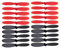 20x Stück (5X Set) Propeller Rotorblätter Blade kompatibel zu NINETEC Spyforce 1 One Mini Quadrocopter Copter Schwarz Rot Quadrocopter Blades 55mm