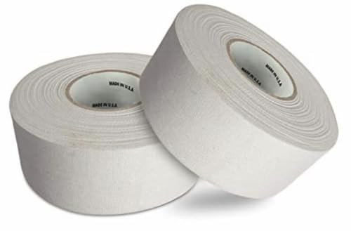 CellyTape Hockey Stick Tape, 1.5 inches Wide, 2 - Pack, Ice and Roller Hockey Cloth Tape, Goalies, Baseball bat Tape, Lacrosse Sports Handle, Strong Adhesive, Easy Tearing Made in USA (White)