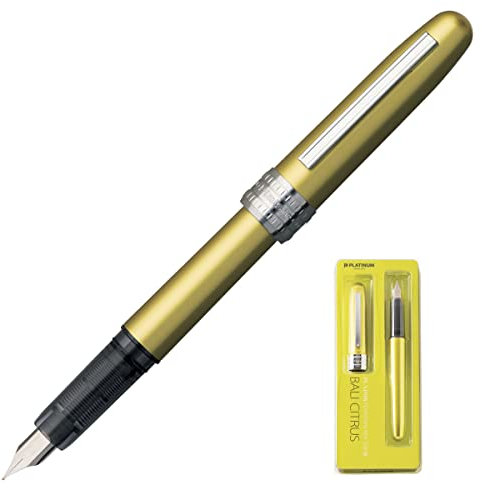 PLATINUM Plaisir PGB-1000#47 Füllfederhalter/Federstärken: F Fein/Farbe: Bali Citrus - Gelb/Handgefertigt/Kunststoffverpackung/Füllhalter