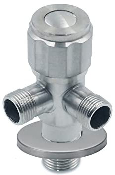 Acier inoxydable double vanne d'angle pour lavabo vanne de régulation 3/8 pouces - robinet d'eau robinet d'angle