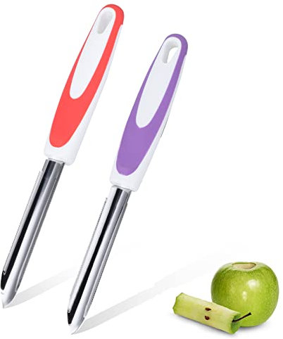 Fruit Core Remover Stainless Steel 2 Pcs Pear Seed Corer Remover Tool with Serrated Blade Fruit Core Remover Tool,Eggplant Corer Jalapeno Chili Pepper for Home and Kitchen