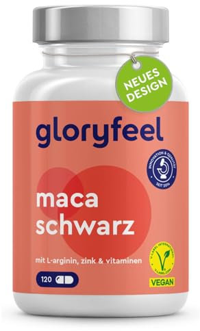 Maca Kapseln 27000mg (20:1 Extrakt) + L-Arginin, Vitamin B6, B12 & Zink - Maca Pulver Schwarz Hochdosiert - Vegan, laborgeprüft, ohne Zusätze in Deutschland hergestellt