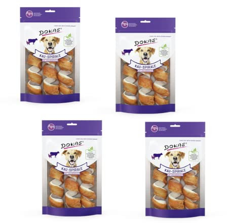 Dokas Dog Kau-Spirale mit Hühnerbrust für Hunde Bündel 4 x 110g