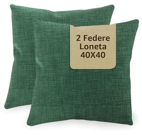 SONIT - Kissenbezug 40x40 cm - Sofa Kissen, Deko Kissenbezüge für Wohnzimmer und Schlafzimmer - 2er-Set - Made in Italy - Grün