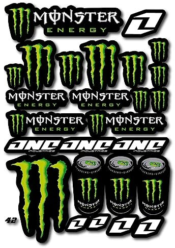 Monster Energy Aufkleber – Motorradaufkleber – Quad-Aufkleber – Motocross – für Motorräder, Autos, Helme, Computer-Notebooks und andere Artikel (42)