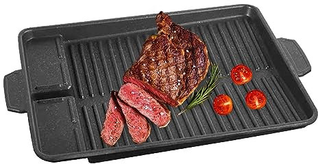 Youding Aluminum Grill Pan | Round Nonstick Frying Skillet Pan - Nonstick Stove Top Grill, Cast Aluminum Griddle Pan for Fish, Vegetables, Meats, Steak
