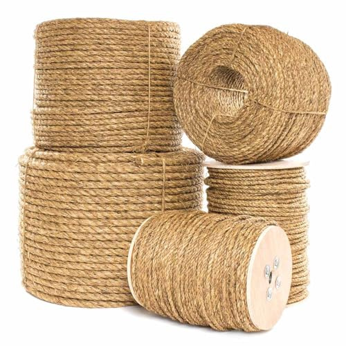 Rope and Cord 1/4” Manila Rope – All-Natural Multi-Purpose Rope – Perfect for Outdoor Utility, Recreation, and Decorations
