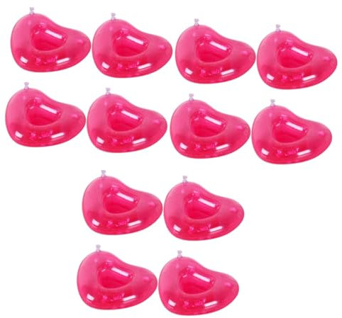 Abaodam 12piezas Soporte Inflable para Bebidas Forma Rosa Flotadores De PVC para Fiesta Agua Trays para Piscina y Playa