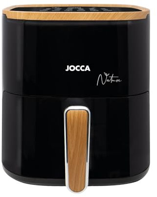 JOCCA - Freidora de Aire Caliente 5L| Freidora Sin Aceite| Air Fryer| Temporizador| Temperatura Ajustable| Cocina Sana| (Negra Nature)