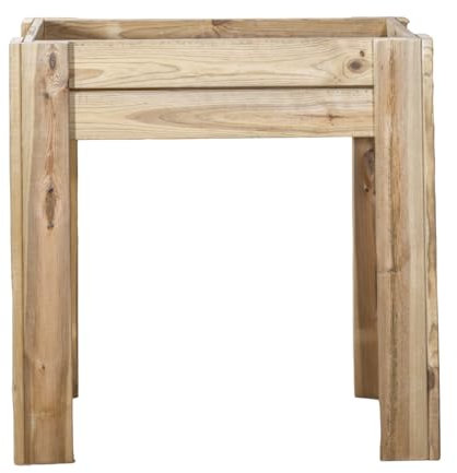 Vidahuerto Mesa de Cultivo de Madera con Cajón de 20 cm de Profundidad, Tratada para Exterior (80x40x80 cm)