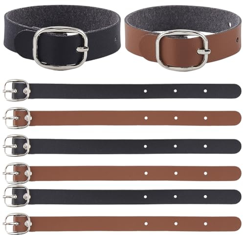 GORGECRAFT 20 Sangle D'Étiquette de Bagage en Cuir PU Réglable Boucles D'Étiquette de Bagage Ceintures de Remplacement Sangle D'Étrier Bracelet de Montre avec Boucle pour Valises Sacs à Dos Vêtements