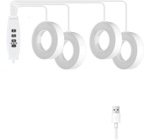 lmoikesz Lámpara de cultivo para plantas, 48 LED, luz regulable para plantas, flores, luz ABS para plantas de interior, lámpara de luz diurna, D, Luz blanca cálida