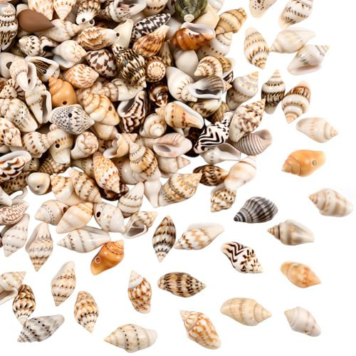 PONABEADIY 1 Caja de Cuentas de Concha Espiral Natural de 100g, Conchas Pequeñas con Agujeros, Estilo Océano, Playa, Hawái, Estilo Bohemio, Espaciador, Cuentas Sueltas para Hacer Joyas, Decoraciones,