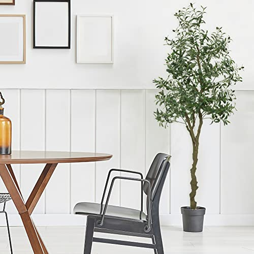 Aptliton 7FT Artificial Olive Tree, 210cm Tall Fake Potted Olive Tree with Realistic Leaves and Fruits, Decoration Large Artificial Plant in Pot for Home Office Balconies Indoor Decor