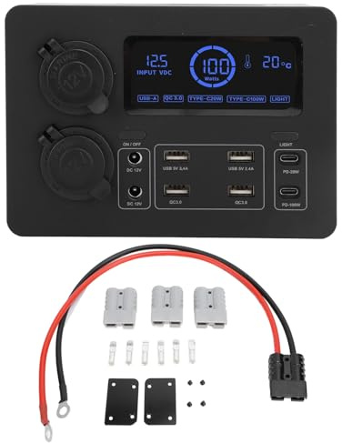 Generic Mini Power Box, 12V Portable Power Distribution with Fast Charge 3.0 Technology, Outdoor Box Kit for Camping Fishing Emergency Boat, Ideal for Multiple Devices Charging