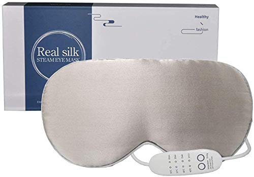 PJYU - Maschera riscaldata per gli occhi, in seta, per gonfiore, secca, blefarite, allevia affaticamento, sindrome occhi secchi, occhi di porcile e MGD