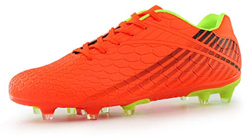 Hawkwell Fußball Herren High Top Spike Cleats Trainingsschuhe Fußballschuhe Orange,EU 41