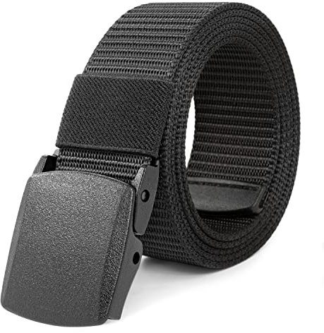 LXMY Arbeitsgürtel Herren,Gürtel Herren,Verstellbarer Nylon Outdoor Stoff Gürtel,Keine Metallschnalle, Schneller Pass durch die Flughafensicherheit,Geeignet für Arbeit und Reisen