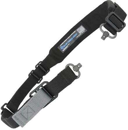 Blue Force Gear Vickers Padded Sling with Push Button Swivels - 2-Point Adjustable Sling, Black