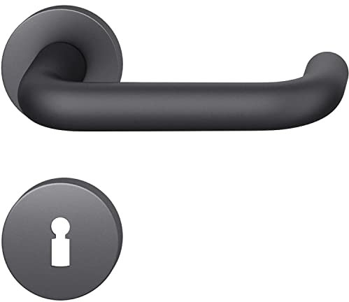 FSB Drückergarnitur 12 1070 ASL auf Rosette BB, schwarz matt