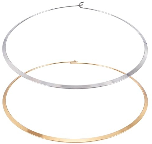 UNICRAFTALE 2 pz 2 colori Collane con Colletto Avvolgente In Filo di Acciaio Inossidabile Collana Ipoallergenica Collana con Girocollo Aperto In Metallo per Donna