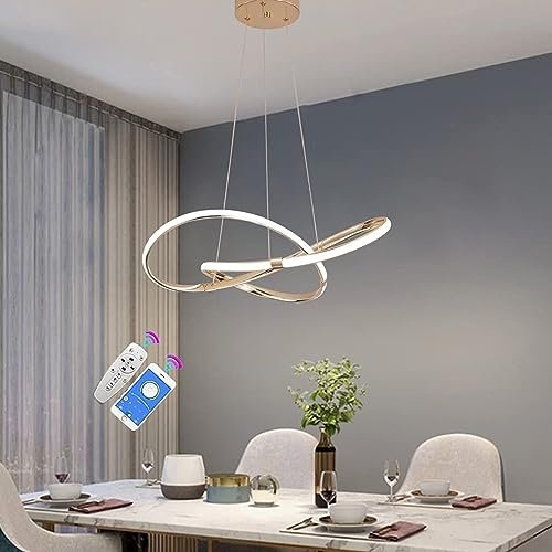 Cblbser LED Lámpara Colgante, Luz Ajustable con Control Remoto Luces Colgantes, Lamparas de Techo Modernas, Altura ajustable Lámpara de cocina Para Comedor, Dormitorio, Salon Lamparas de Techo