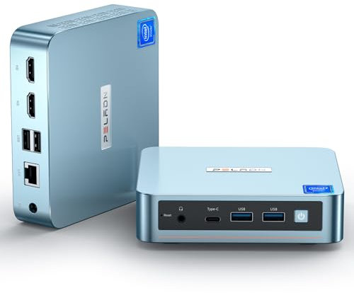 PELADN WI-6 Mini-PC,Intel 12. Generation Alder Lake-N95 (bis zu 3,4 GHz), 16 GB DDR4 RAM, 512 GB M.2 PCIe SSD, Desktop-Computer mit Unterstützung für 4K Triple Display/USB3.2/WiFi 5/BT4.2/Win11 Pro
