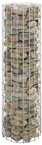 Chaduof Gabionen-Hochbeet, Kräuterspirale, Hochbeet Im Garten, Pflanzkübel, Pflanzsteine, Rund Verzinkter Stahl Ø30x100 cm
