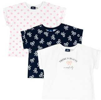 Chicco, T-Shirts Fille, Set de 3 T-Shirts à Manches Courtes, en 100% Coton, Idéals pour le Printemps et l’Été, Vêtements Filles et Adolescents