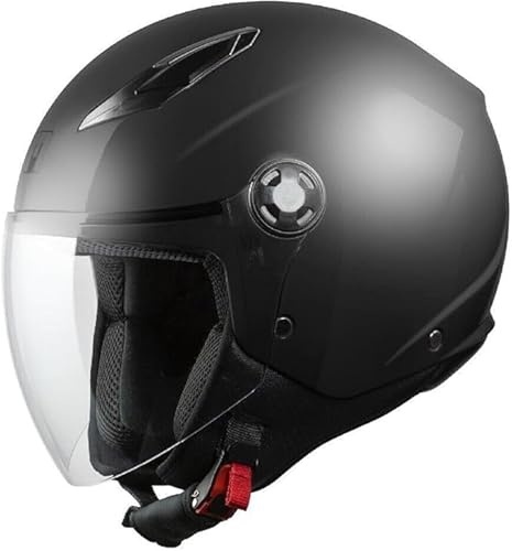 Casco Jet colore nero aperto per moto o scooter OMOLOGATO ECE 22-06 (M)