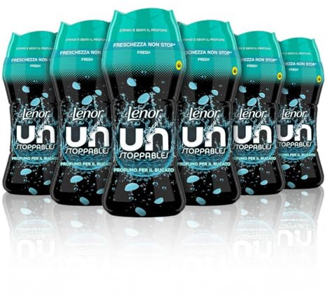 Lenor Profumatore Bucato Lavatrice, Perle Profumate, Unstoppables Fresh, Mega Pacco 6 x 270g, Intensificatore Di Profumo