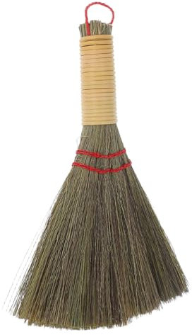 EXQUIMEUBLE Scopa di Paglia Piccola Portatile per Divani Pavimenti Scopa Mano Manico Corto Mano Manico Corto