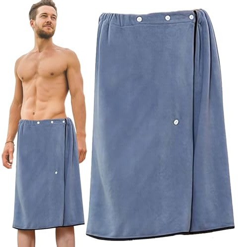 oooaooo Toalla de sauna para hombre, ajustable, de secado rápido, para sauna, gimnasio, ducha y playa, cómoda y elástica, 70 x 140 cm