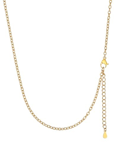 ChainsPro Halskette Damen in Silber, Gold, Schwarz & Roségold, Wasserfest, Hautverträglich & Langlebig, Breite 2mm Lang 46-76cm + 5cm