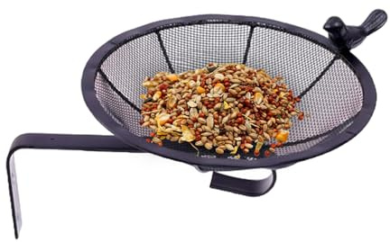 Tyinerc Distributeur De Nourriture Pour Oiseaux Extérieur - Station de Nourrissage Extérieure Résistante | Mangeoire Murale Solide Grille Métal Pour Moineaux Rouges Gorges Canaris | pour Balcon Jardin
