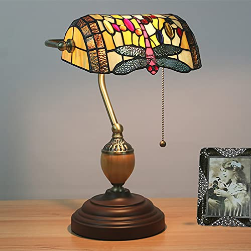 CWZZWS Lampada banchiera, Lampada, Lampada, Lampada da Comodino in Vetro colorato, Soggiorno Camera da Letto Antico Ufficio Lettura Lampada da Tavolo per Pianoforte (A)