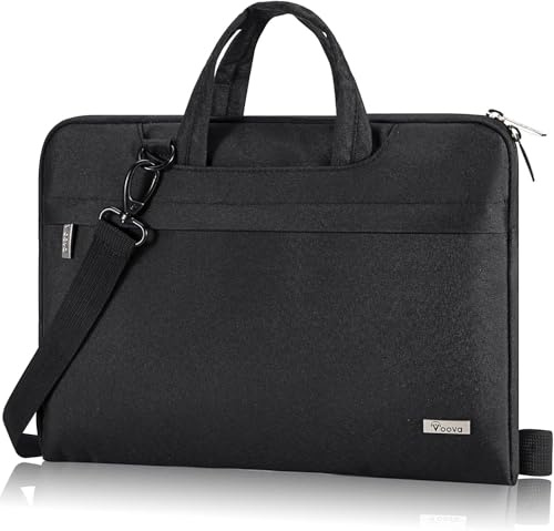 Voova Laptop Bag Case 15.6 Inch Compatible with MacBook Pro 15/16, MacBook Air 15 M2/M3/M4, 15-16” HP Acer Lenovo Dell Asus, Waterproof Computer Sleeve Cover with Shoulder Straps & Handle，Black