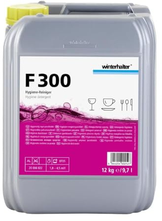 Winterhalter F 300 Hygiene-Reiniger – gewerblicher Bistro Spülmaschinen Reinigungsmittel mit aktivem Chlor für Gastronomie, Hotels, Restaurants & Kantinen (12 KG / 9,7 L)