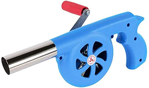 CLQ Ventilador De Barbacoa, Ventilador De Aire, Parrilla De Manivela, Bola De Fuego para Estufa-Blau
