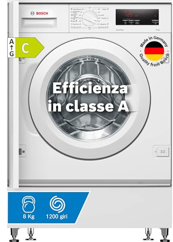 Bosch WIW24342EU Serie 6, Lavatrice a carica frontale, capacità 8 kg, 1200 rpm, Funzione Aggiungi bucato, Programmazione fine lavaggio, HygienePlus