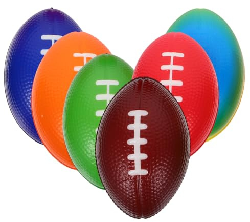 OATIPHO 6 Pièces Mini Ballons De Football en Mousse Miniatures Ballons De Rugby Modèle Américaines Cuir Petit Boule Sport en PU Accessoires De Mini Rugby pour La Fête des Enfants