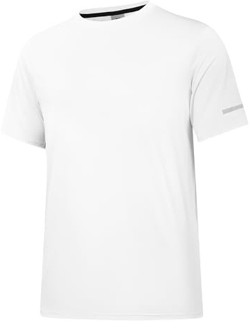 Maillot Anti-UV UPF 50+ pour Hommes - T-Shirt Manches Courtes de Protection Solaire - Léger, séchage Rapide - Tee-Shirt Natation/Surf avec Protection SPF UV Blanc 02-L