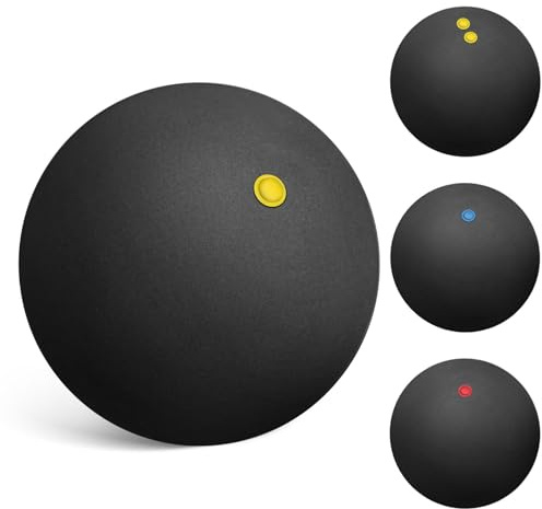ULTECHNOVO 4 Pezzi Palle da Squash Nere in Gomma per Uso Versatile e Alta Elasticità, per Allenamento a Casa e Scuole
