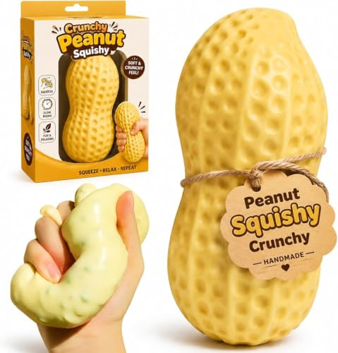 Crunchy Cacahuete Squishy Asmr Balle Anti Stress, Réaliste Crunchy Peanut Squishies Anti Stress à Retour Lent, Fidget Sensoriel pour Relaxation des Mains, Décoration De Bureau, Cadeau pour Adulte (#A)