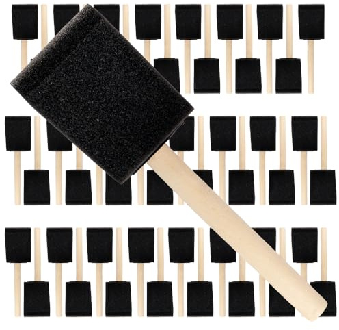 Pro Grade - Foam Brushes - 2 Inch - 48 Piece Poly Foam Brush Set