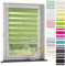 ourdeco® Doppel-Rollo, Duo-Rollo / 70 x 210 cm Apple Green/lichtdurchlässig, Blickdicht, Montage ohne Bohren