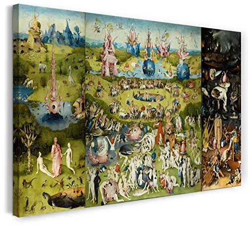Printed Paintings Impresión sobre Lienzo (100x70cm): Hieronymus Bosch - El Jardín de Las Delicias